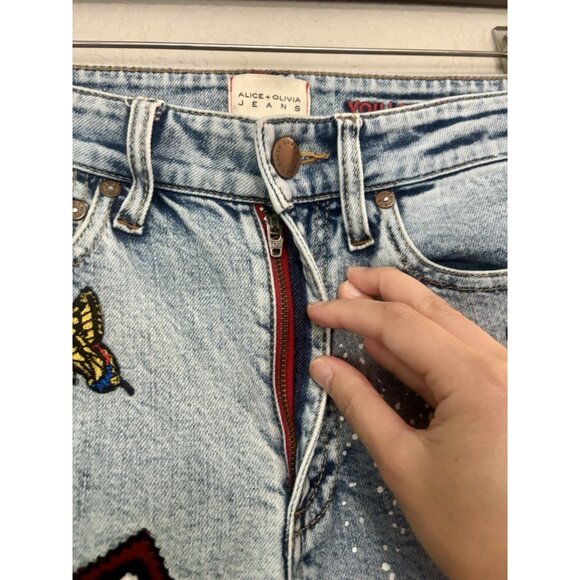 Alice + Olivia Good Patchwork Jeans Sz 26 (Minor Flaws) - Picture 3 of 15